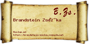 Brandstein Zsóka névjegykártya